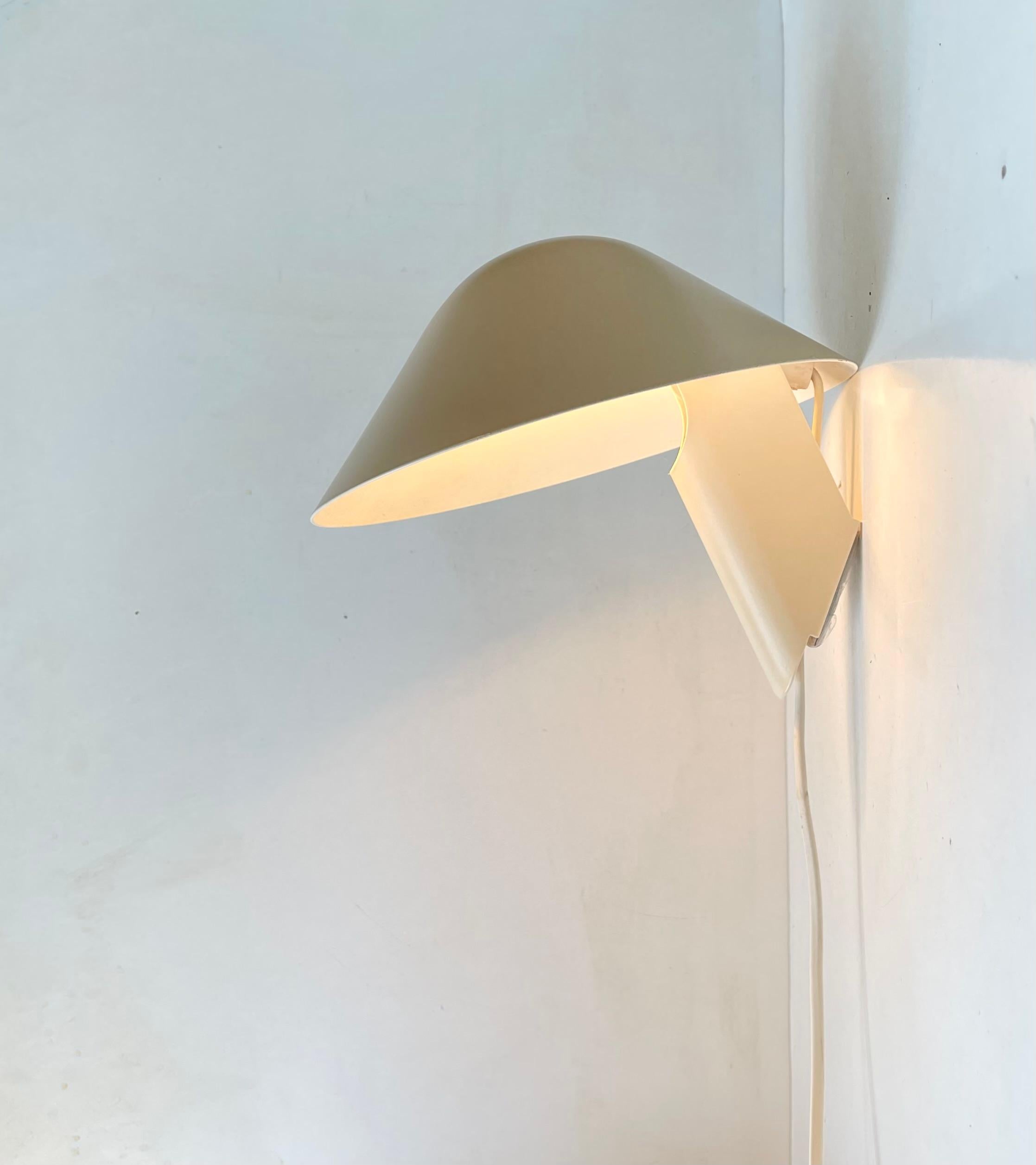 Danish Minimalist Hat Wall Sconce Zephyr by Lyskær, 1980s In Good Condition For Sale In Esbjerg, DK