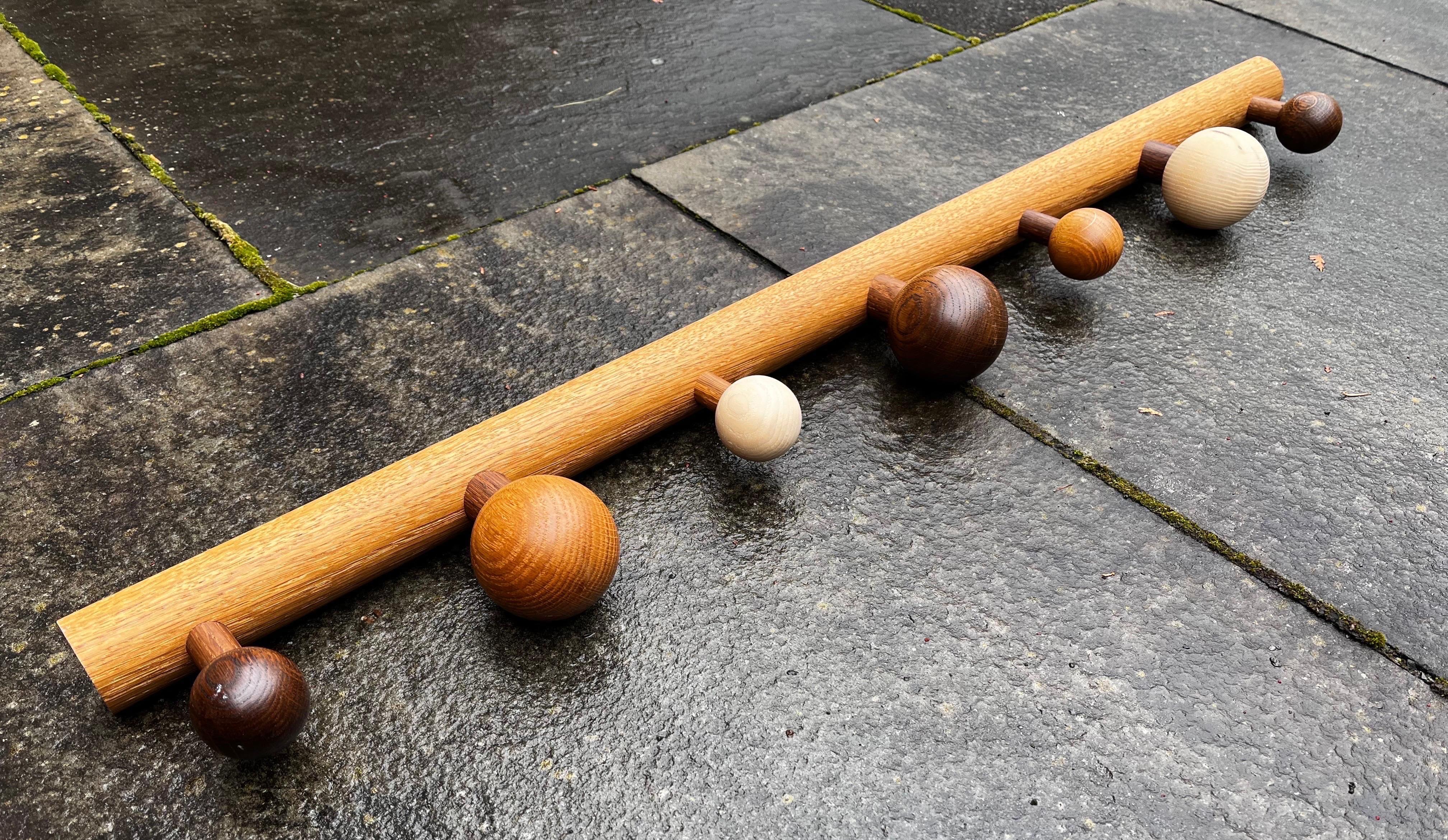 Danish Mixed Wood Wall Coat Rack By Romers For Sale 2