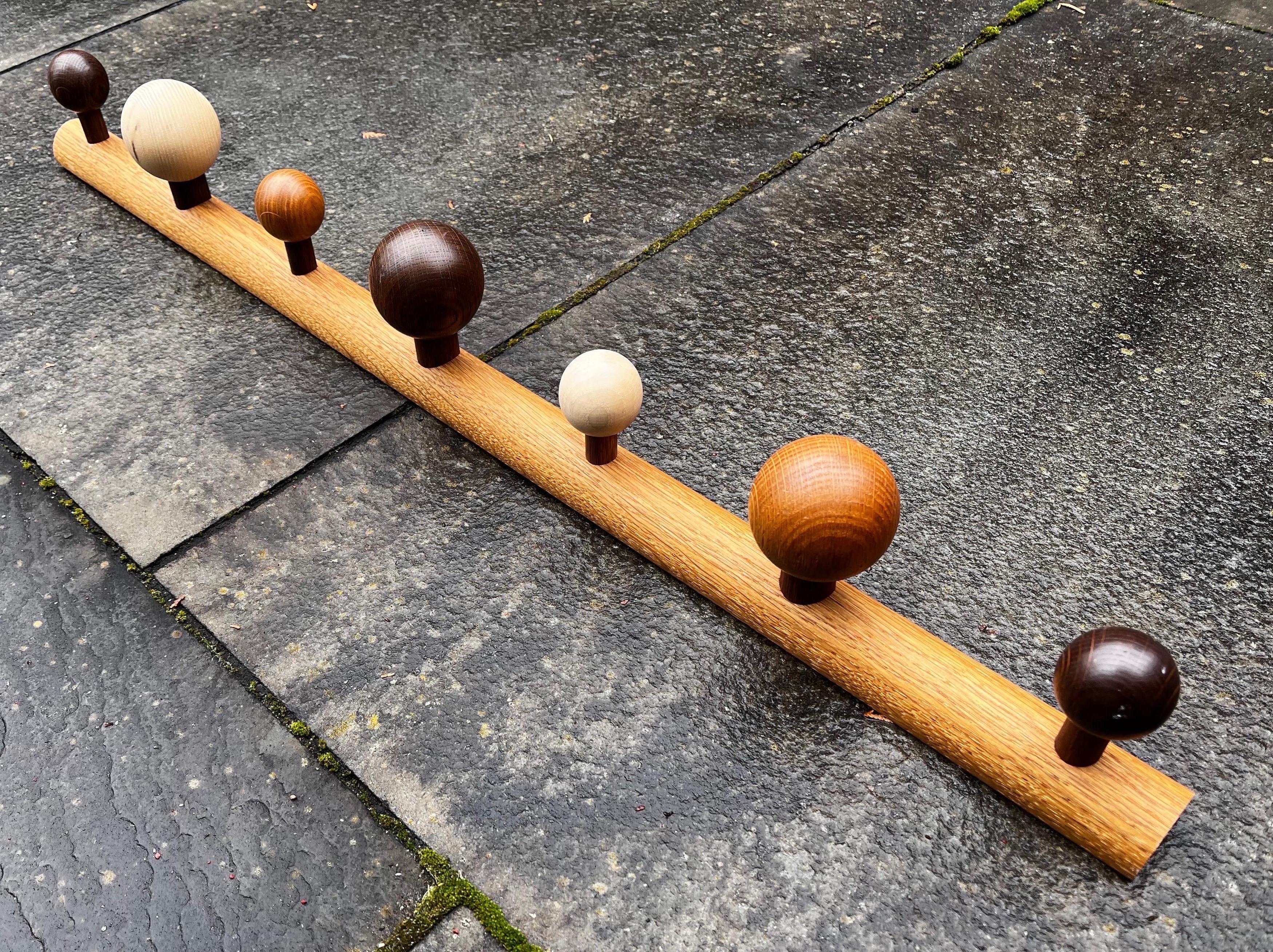 Danish Mixed Wood Wall Coat Rack By Romers For Sale 3