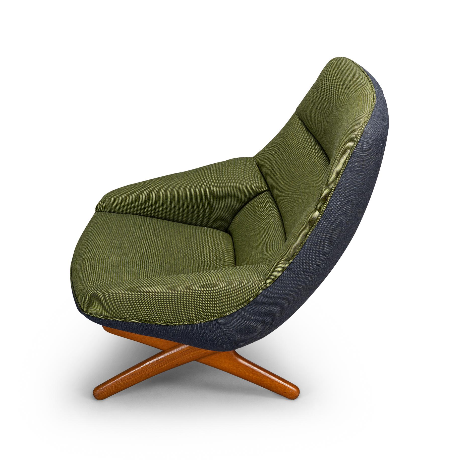 Danish ML-91 Reupholstered Lounge Chair by Illum Wikkelsø, 1960s For Sale 3