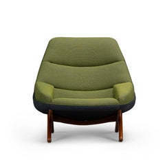 Silla de salón danesa ML-91 retapizada de Illum Wikkelsø, años 60