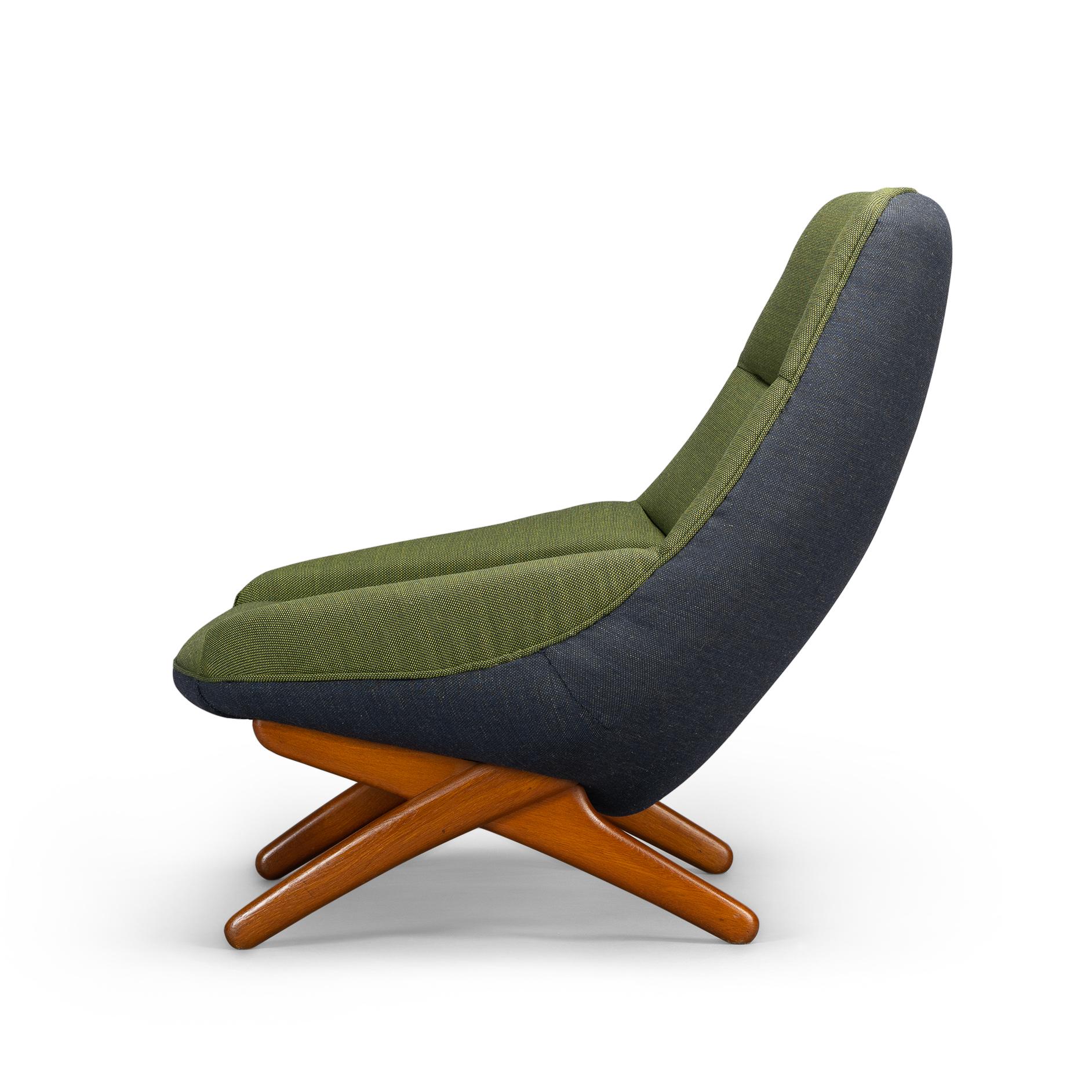 Chaise longue danoise ML-91 retapissée par Illum Wikkelsø:: années 1960 Bon état - En vente à Elshout, NL