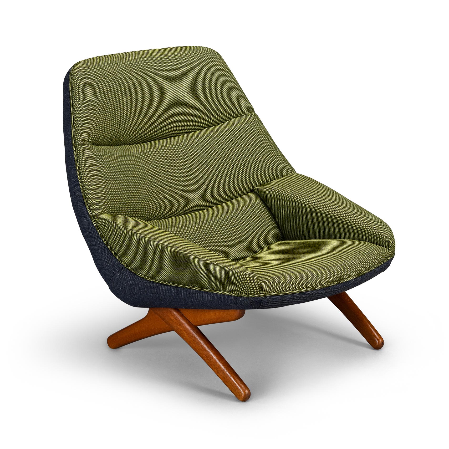 Chaise longue danoise ML-91 retapissée par Illum Wikkelsø:: années 1960 en vente 1