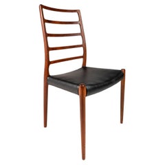 Danish Møller Model 82 Ladderback Side Chair, J.L. Møllers Møbelfabrik, c. 1960s