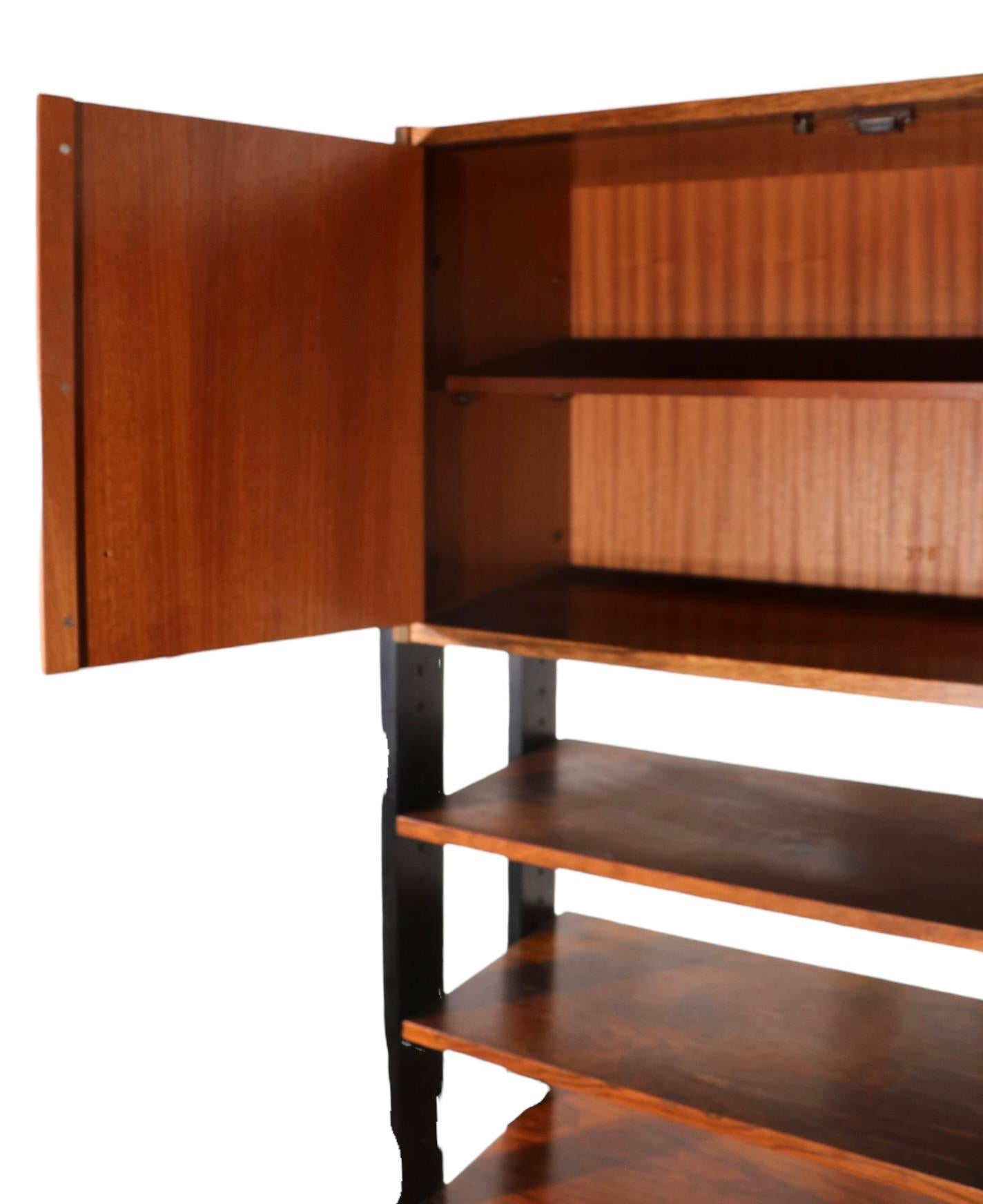 Danish Mod Century Freestanding Wall Unit in Rosewood After Cado Ca 1950/1960's 9