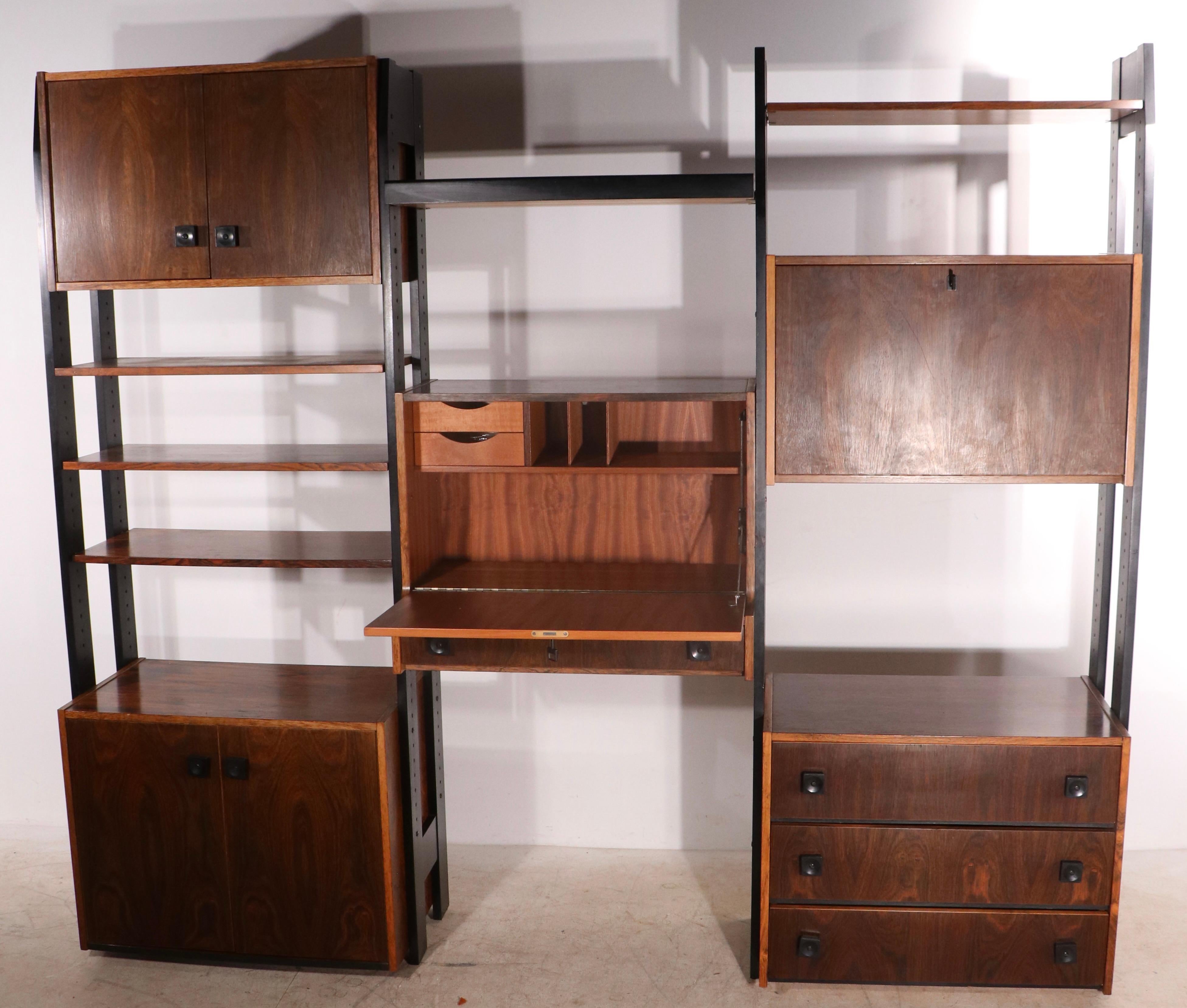 20th Century Danish Mod Century Freestanding Wall Unit in Rosewood After Cado Ca 1950/1960's