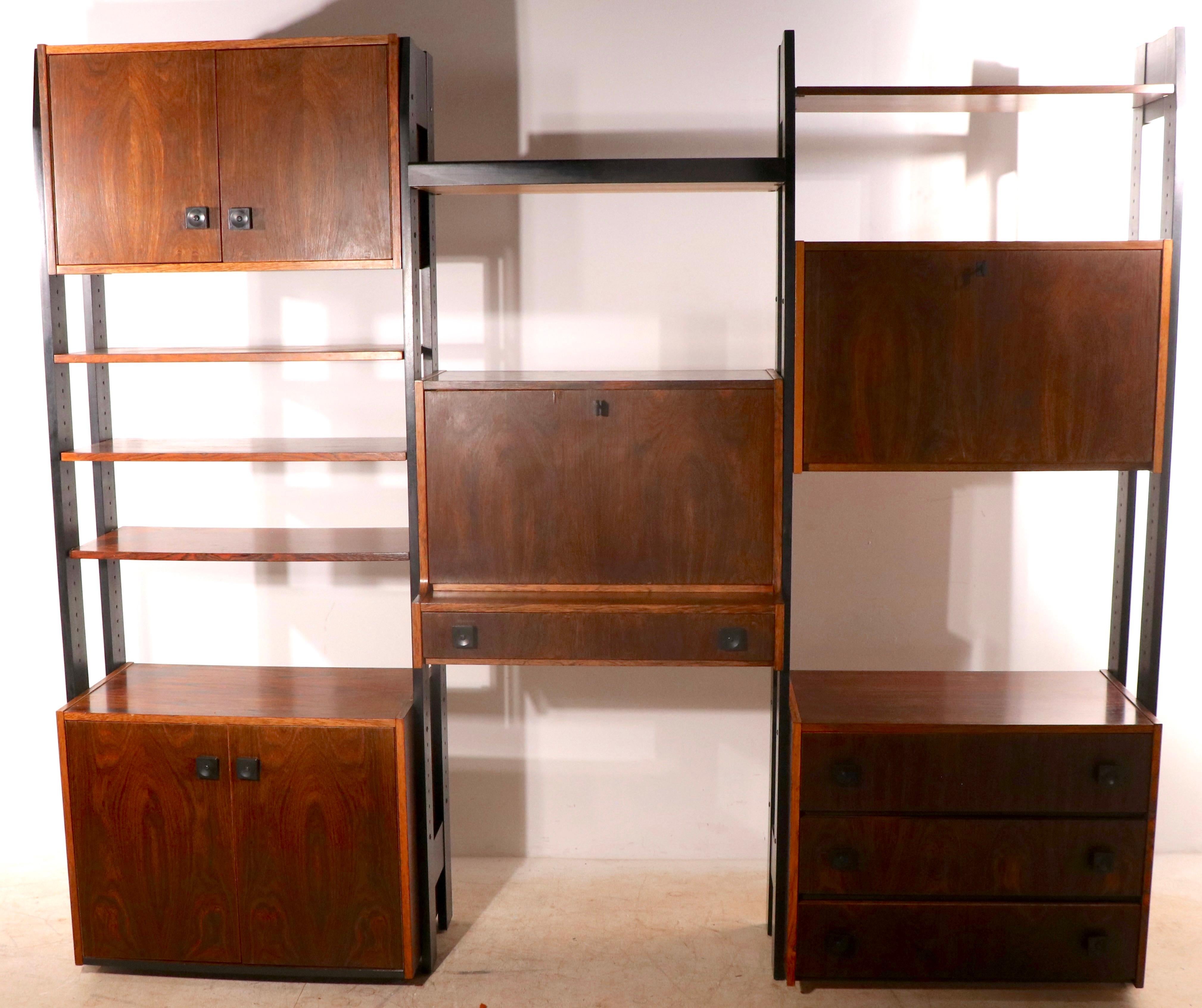Danish Mod Century Freestanding Wall Unit in Rosewood After Cado Ca 1950/1960's 1