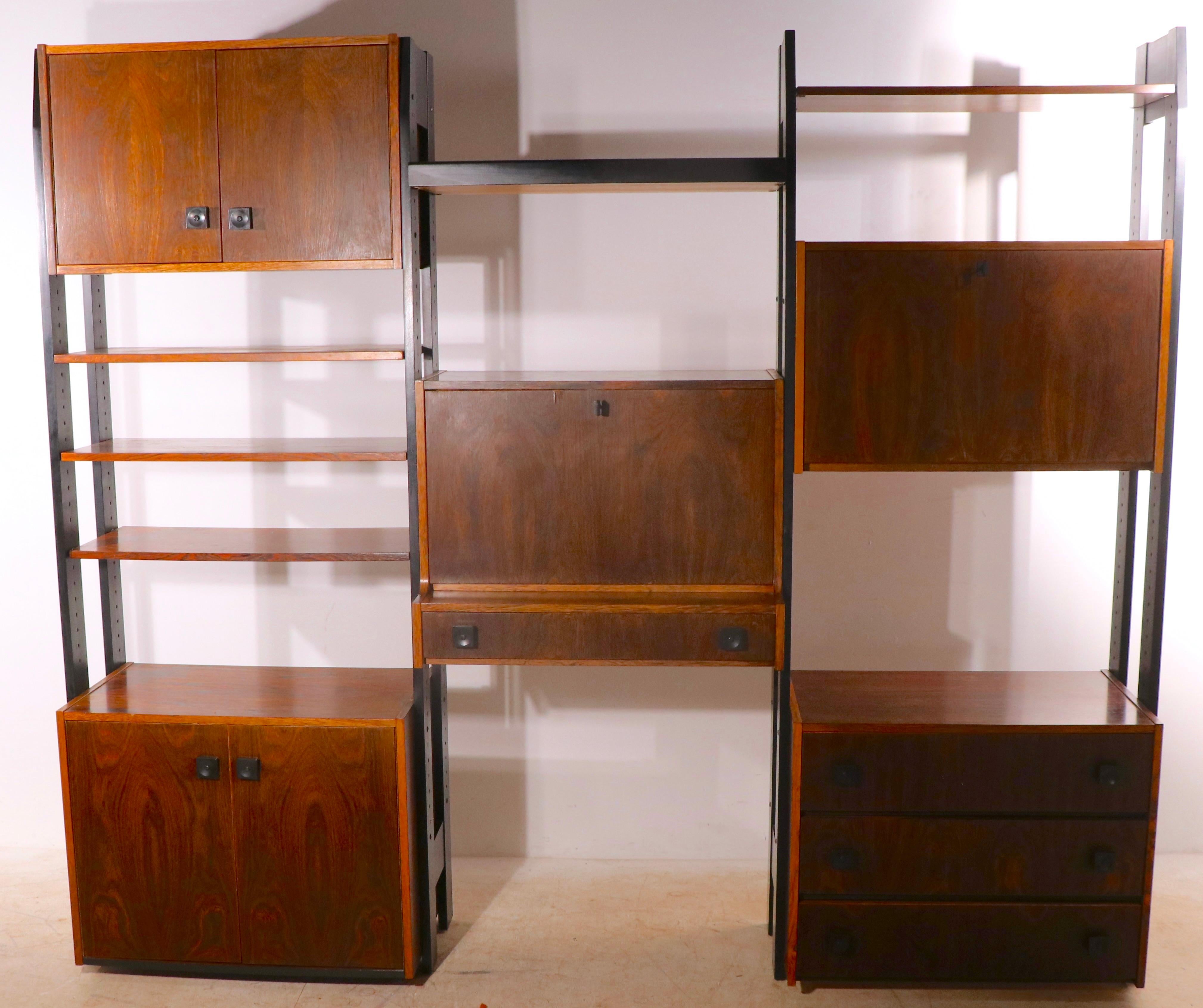 Danish Mod Century Freestanding Wall Unit in Rosewood After Cado Ca 1950/1960's 2