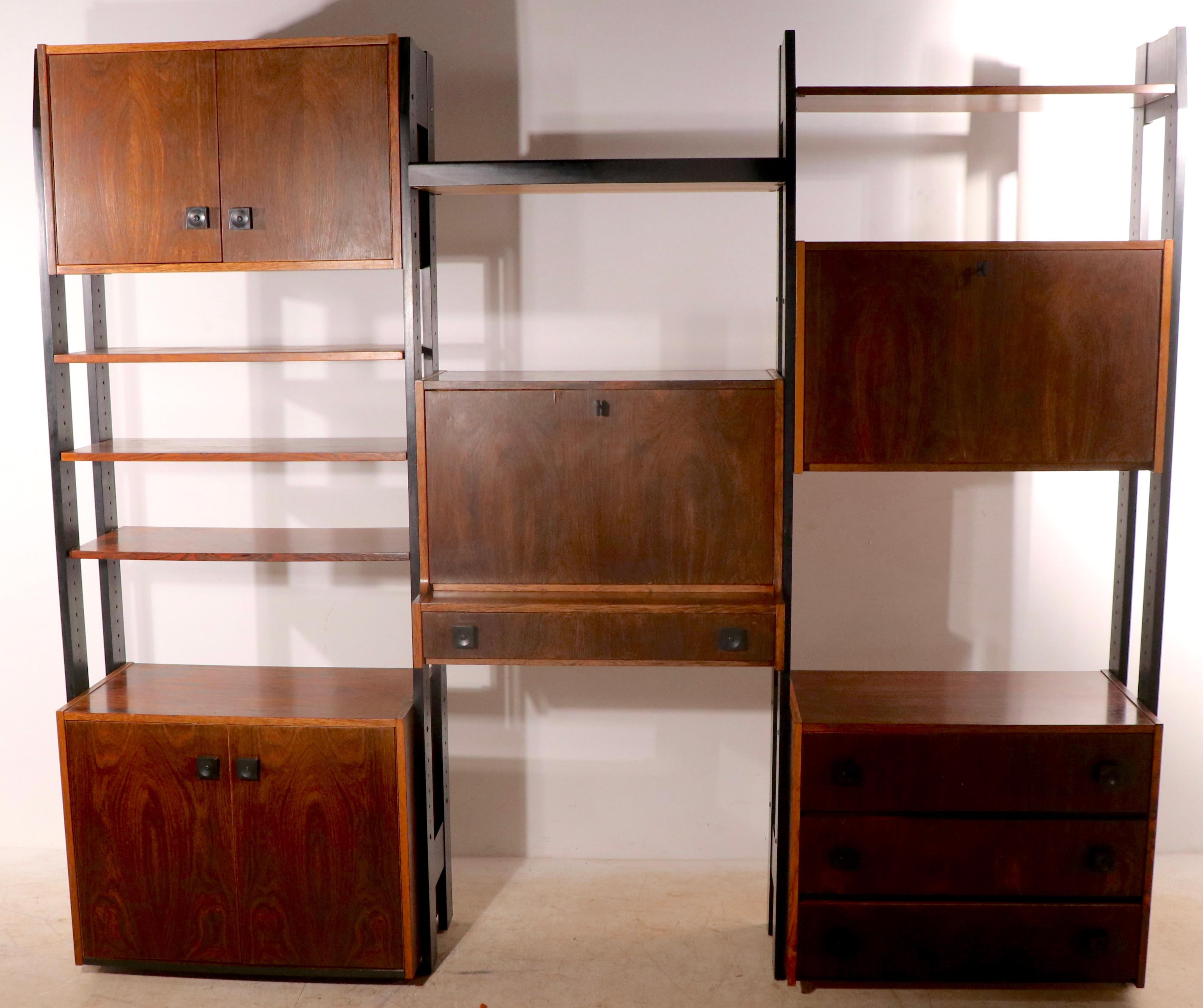 Danish Mod Century Freestanding Wall Unit in Rosewood After Cado Ca 1950/1960's 3