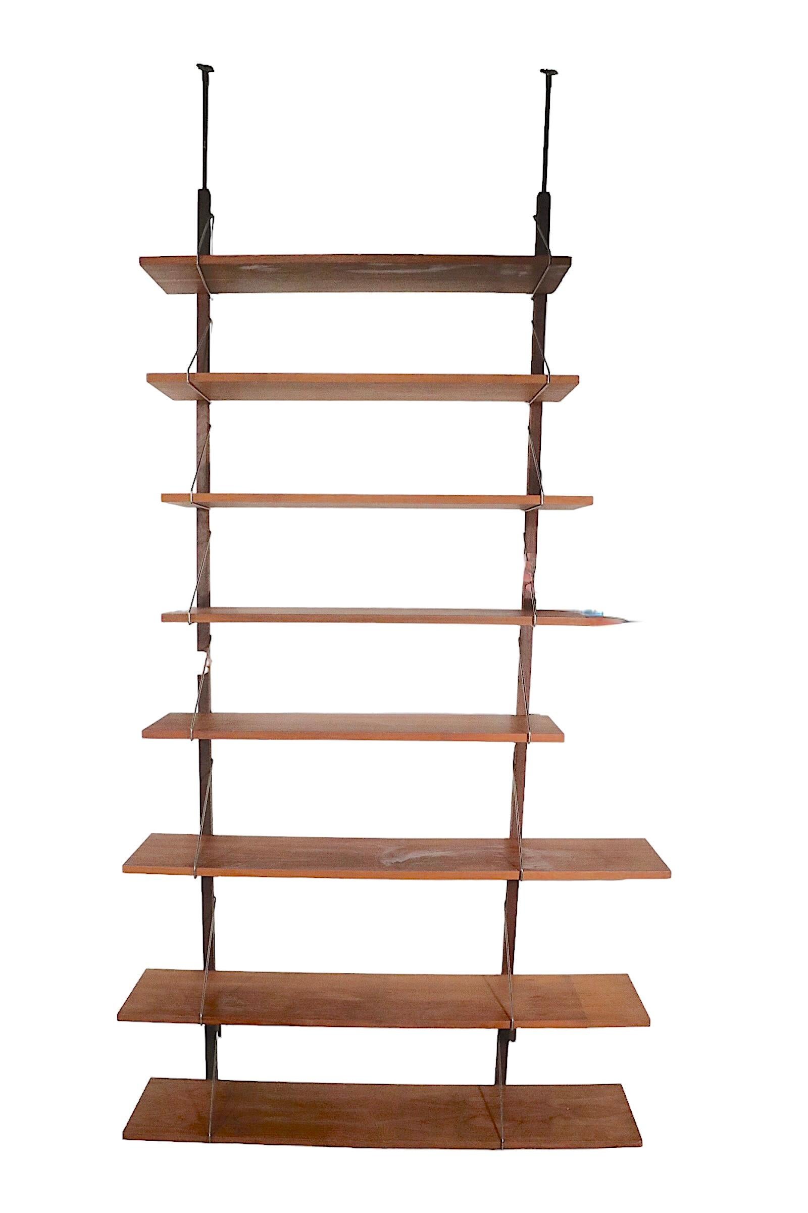 Danish Mid Century Wall Unit with 8 Shelves, circa 1950 - 1960s For Sale 1
