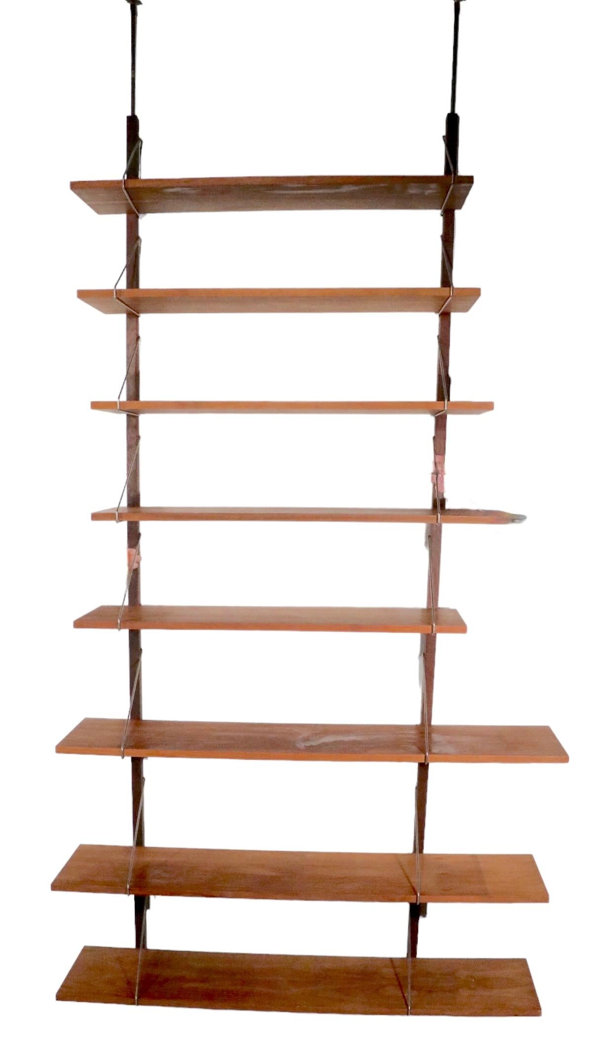 Danish Mid Century Wall Unit with 8 Shelves, circa 1950 - 1960s For Sale 2