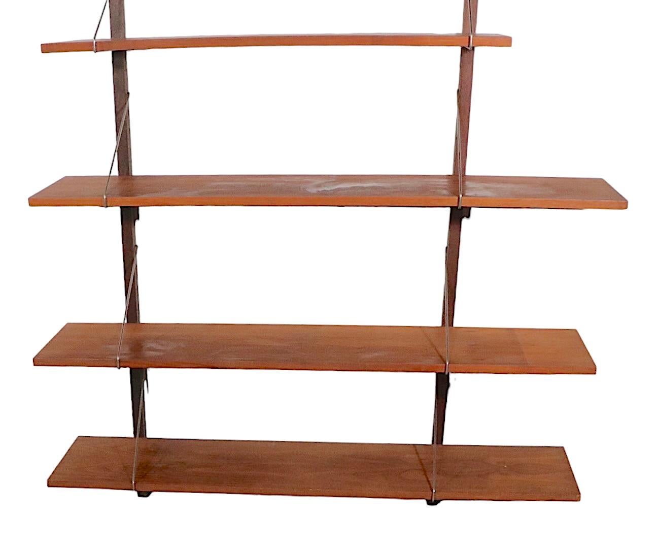 Danish Mid Century Wall Unit with 8 Shelves, circa 1950 - 1960s For Sale 5