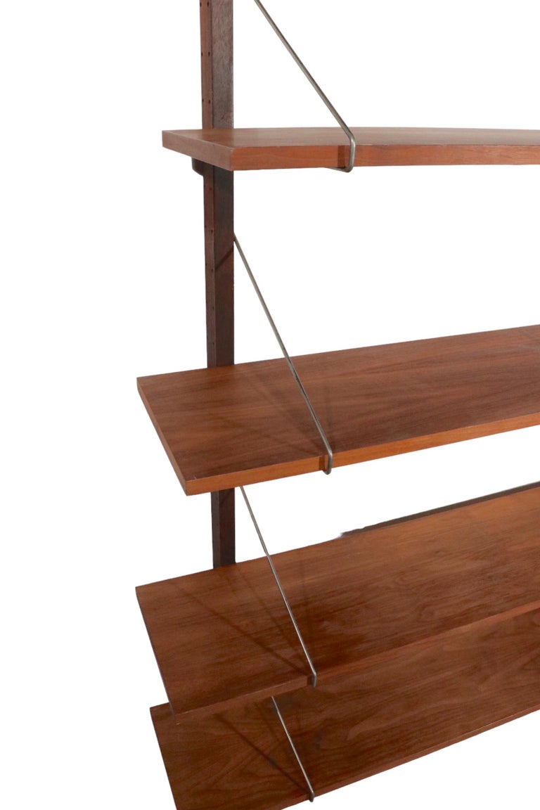 Danish Mid Century Wall Unit with 8 Shelves, circa 1950 1960s For