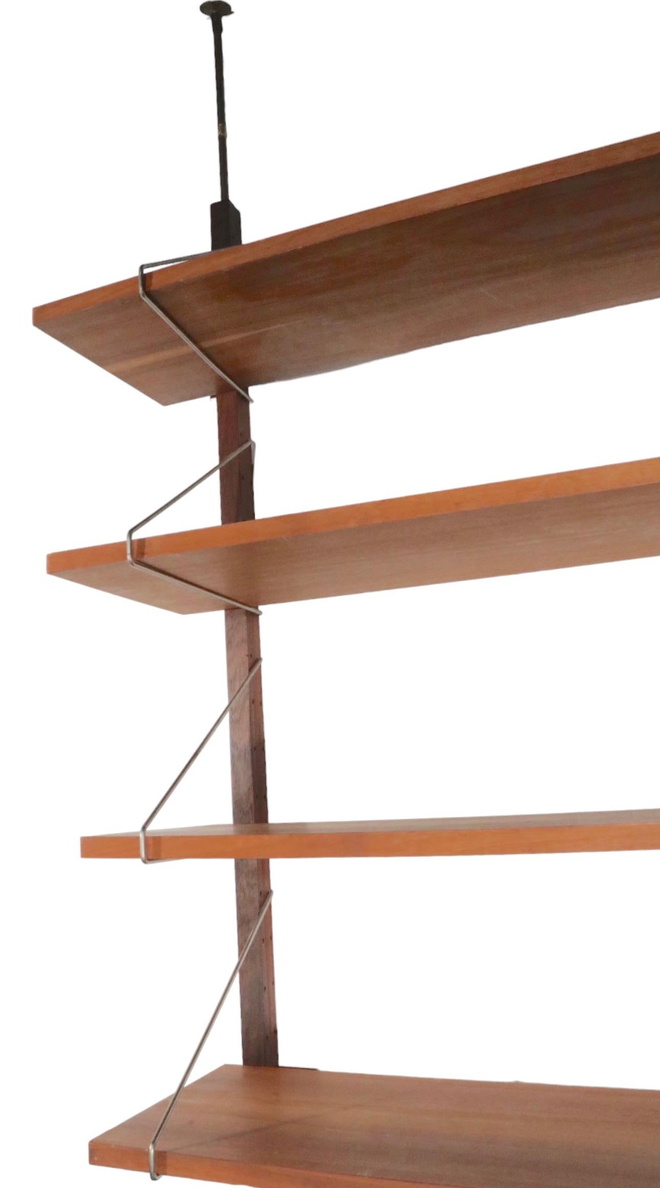 Danish Mid Century Wall Unit with 8 Shelves, circa 1950 - 1960s In Good Condition For Sale In New York, NY