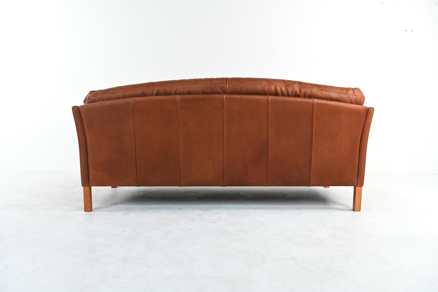 Danish Model 535 Sofa in Tan Leather by Mogens Hansen, C. 1970's 2