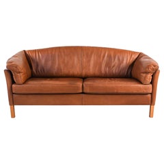 Vintage Danish Model 535 Sofa in Tan Leather by Mogens Hansen, C. 1970's