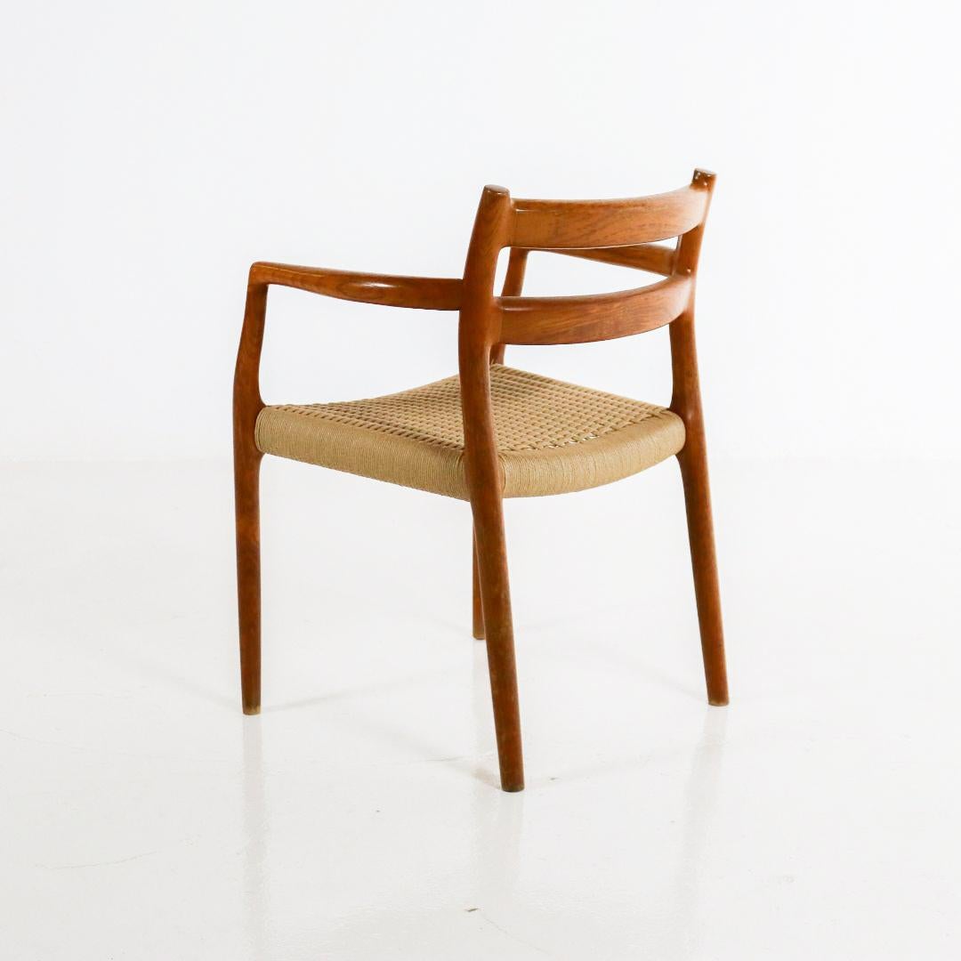 Papercord Danish Model 67 Dining Chair by Niels Möller 1960s For Sale