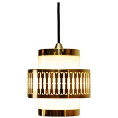 Danish Model P543 Brass Pendant by Bent Karlby for Lyfa, 1960s