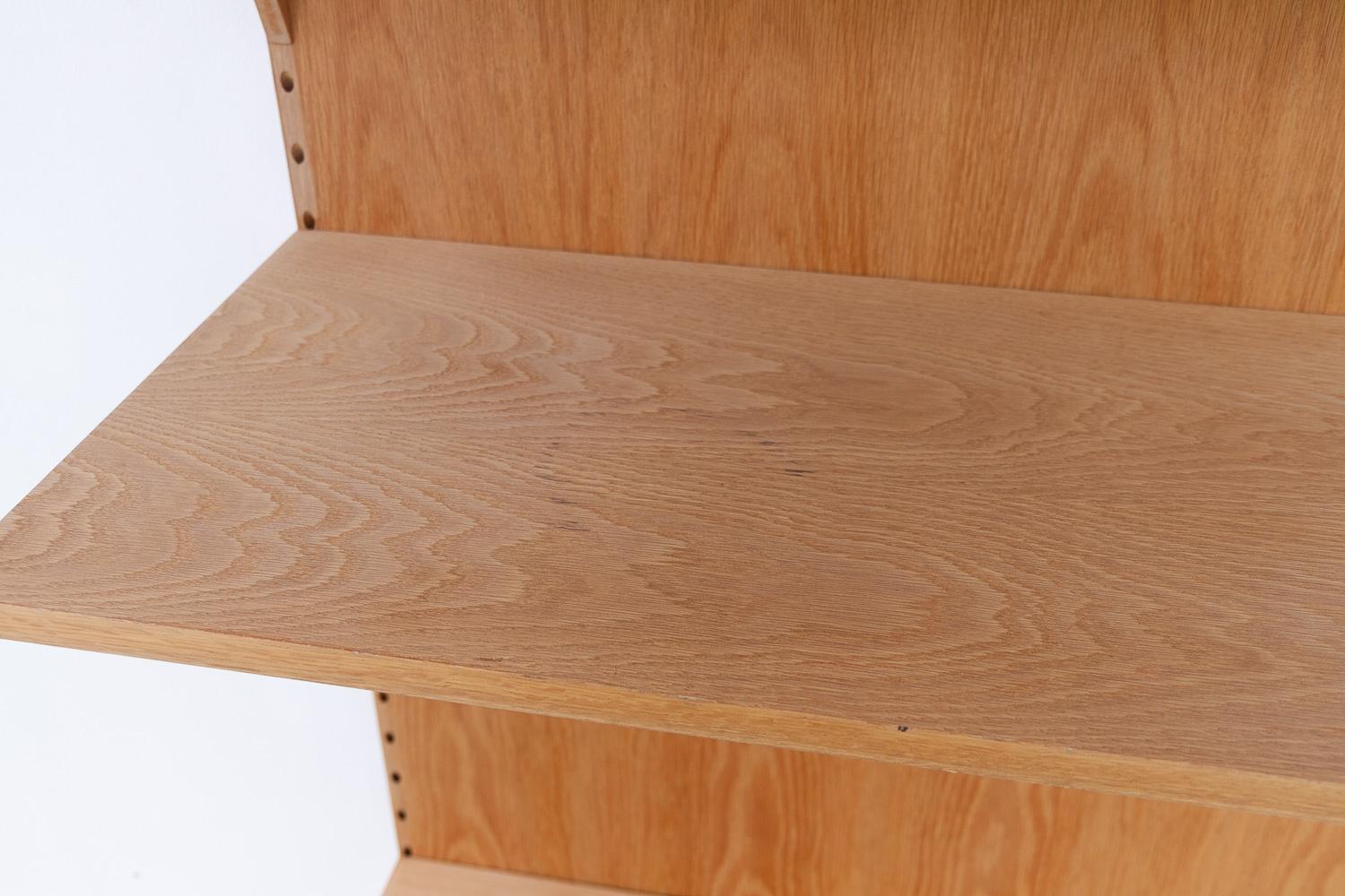 Parete attrezzata moderna danese a 1 campata modulare in Oak di Poul Cadovius per Cado 1960. in vendita 2