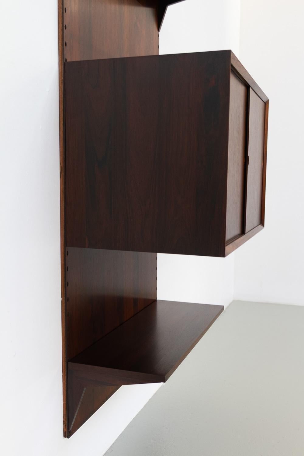 Danish Modern 1-Bay Rosewood Modular Wall Unit by Poul Cadovius for Cado 1960s. 5