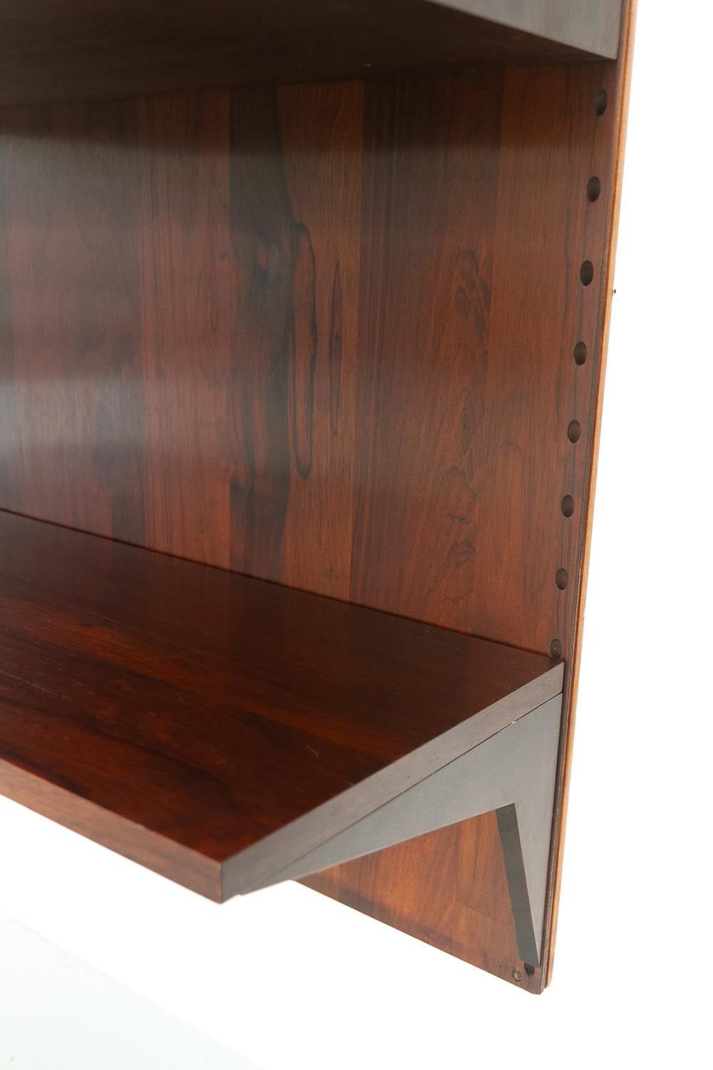 Danish Modern 1-Bay Rosewood Modular Wall Unit by Poul Cadovius for Cado 1960s. 6