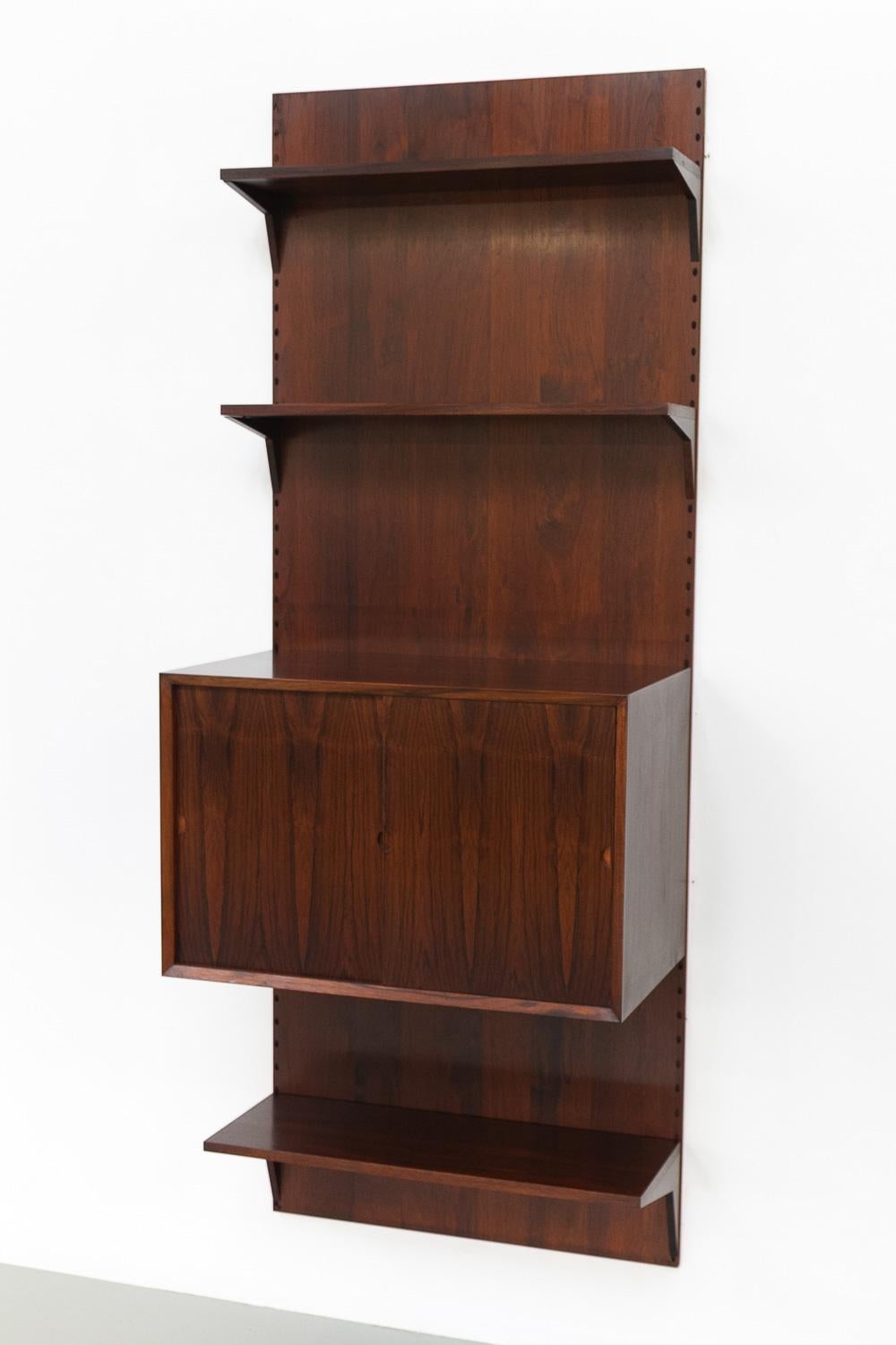 Danish Modern 1-Bay Rosewood Modular Wall Unit by Poul Cadovius for Cado 1960s. 7