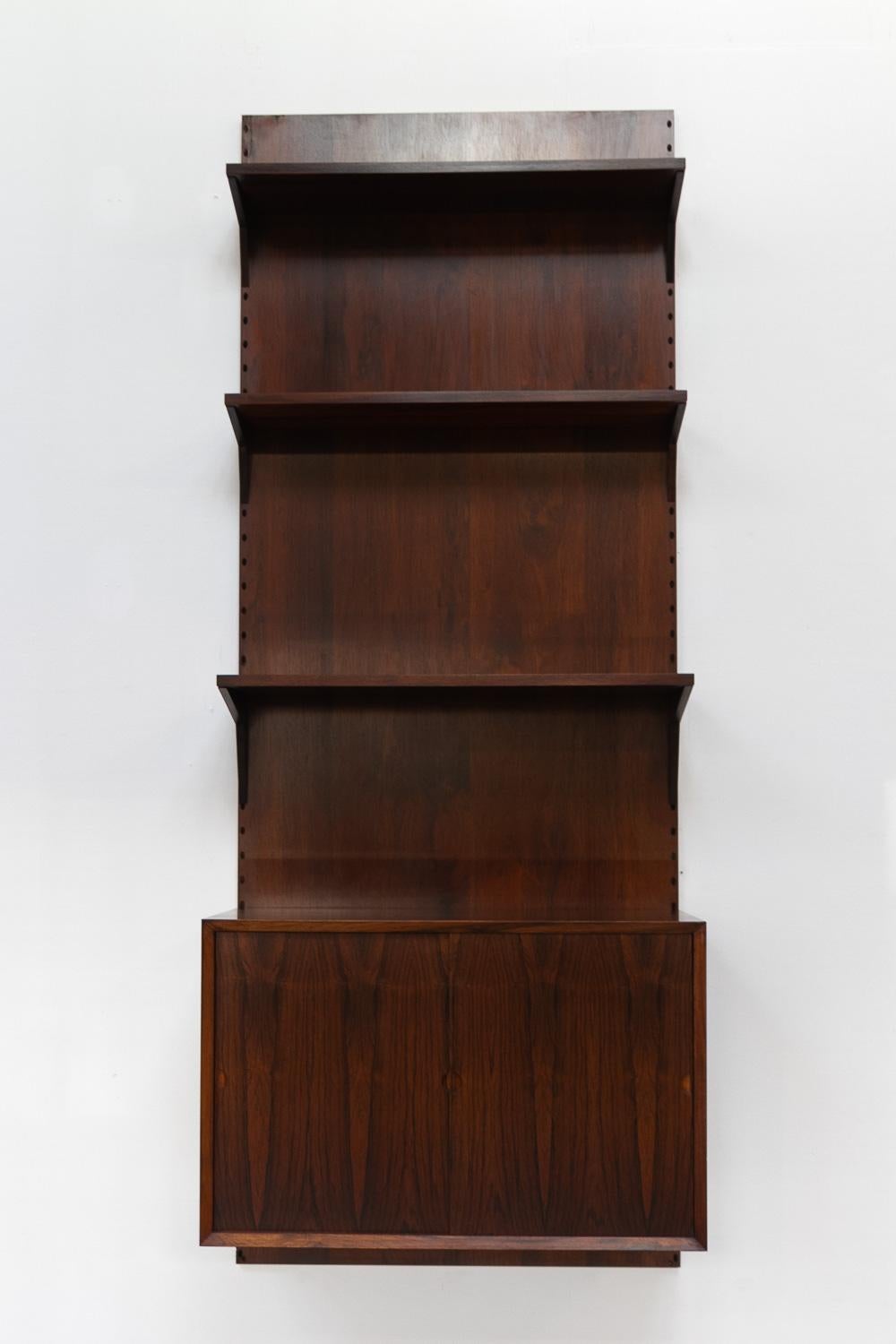 Danish Modern 1-Bay Rosewood Modular Wall Unit by Poul Cadovius for Cado 1960s. 8