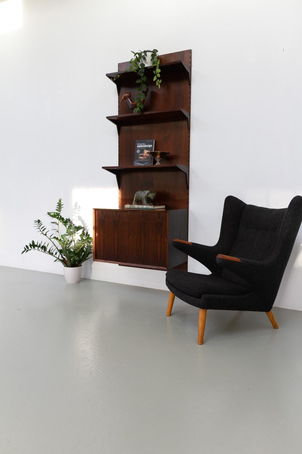 Danish Modern 1-Bay Rosewood Modular Wall Unit by Poul Cadovius for Cado 1960s. 9