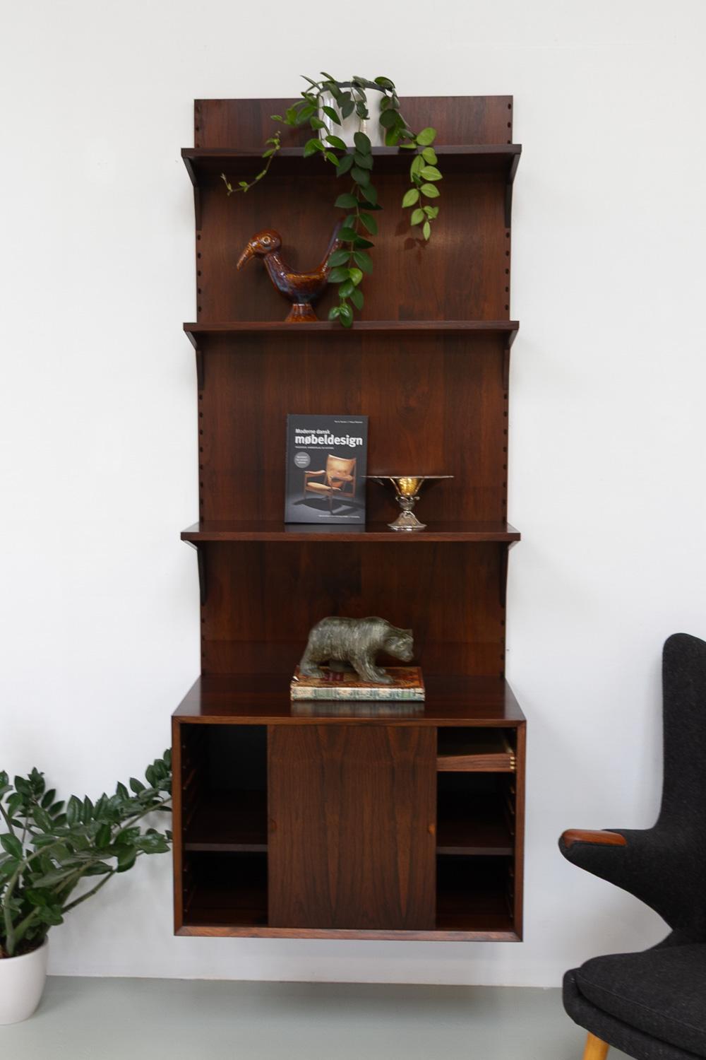 Danish Modern 1-Bay Rosewood Modular Wall Unit by Poul Cadovius for Cado 1960s. 11