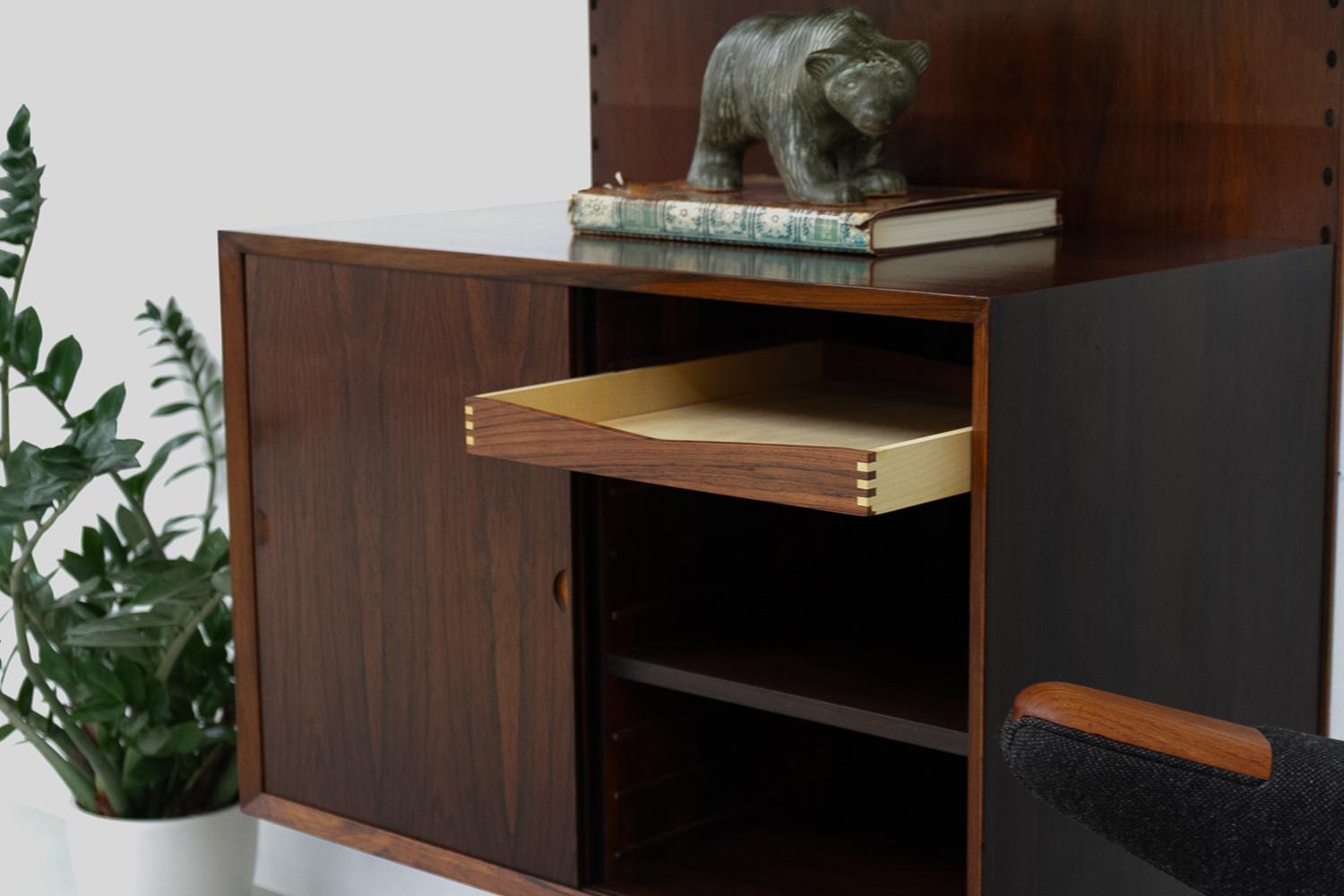 Danish Modern 1-Bay Rosewood Modular Wall Unit by Poul Cadovius for Cado 1960s. 12