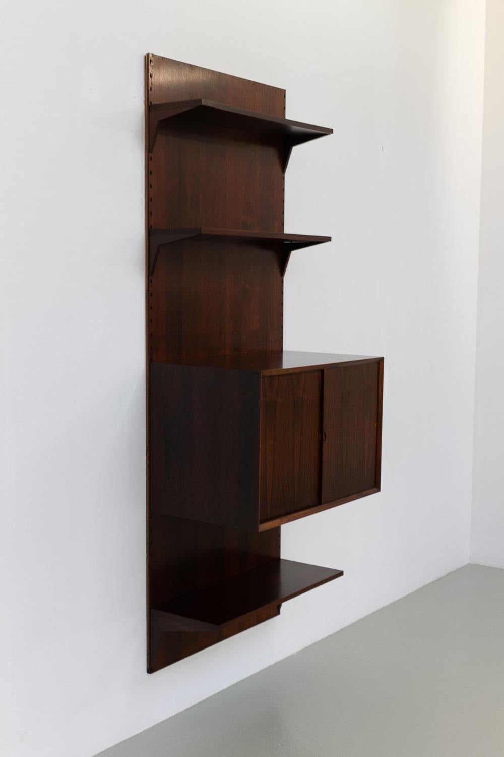 Mid-Century Modern Danish Modern 1-Bay Rosewood Modular Wall Unit by Poul Cadovius for Cado 1960s.