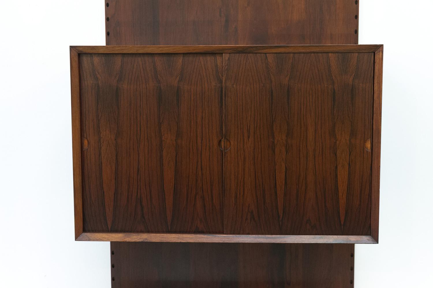 Mid-20th Century Danish Modern 1-Bay Rosewood Modular Wall Unit by Poul Cadovius for Cado 1960s.