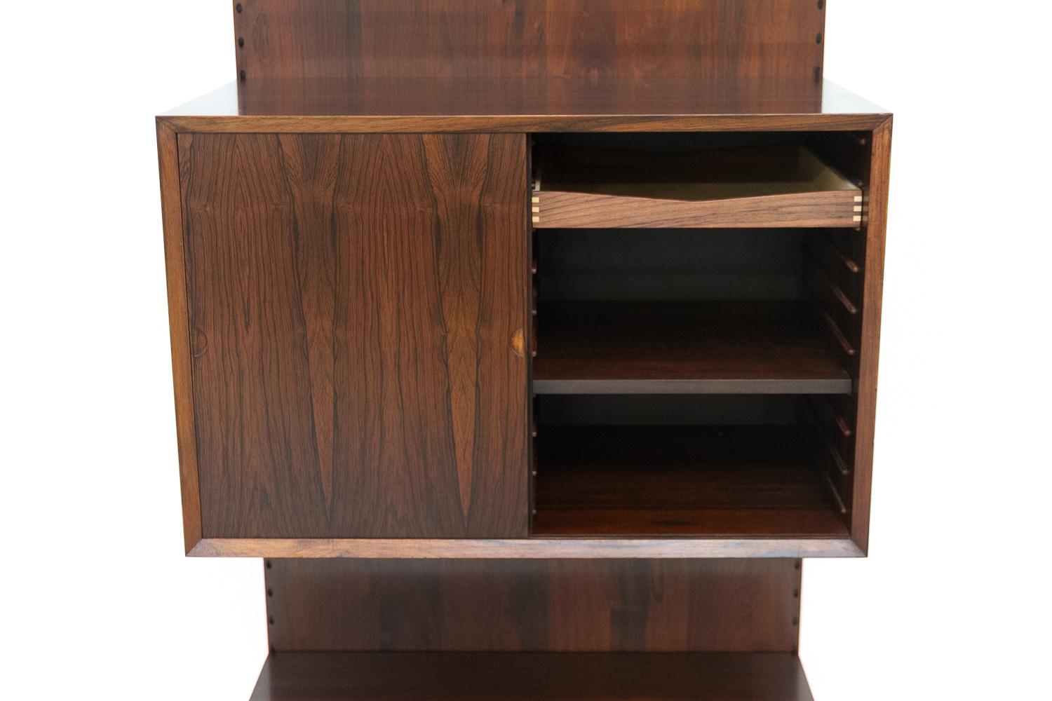 Danish Modern 1-Bay Rosewood Modular Wall Unit by Poul Cadovius for Cado 1960s. 2
