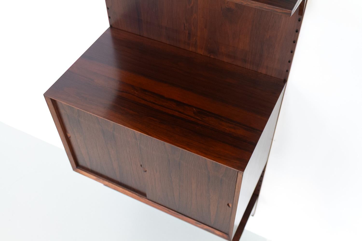 Danish Modern 1-Bay Rosewood Modular Wall Unit by Poul Cadovius for Cado 1960s. 4