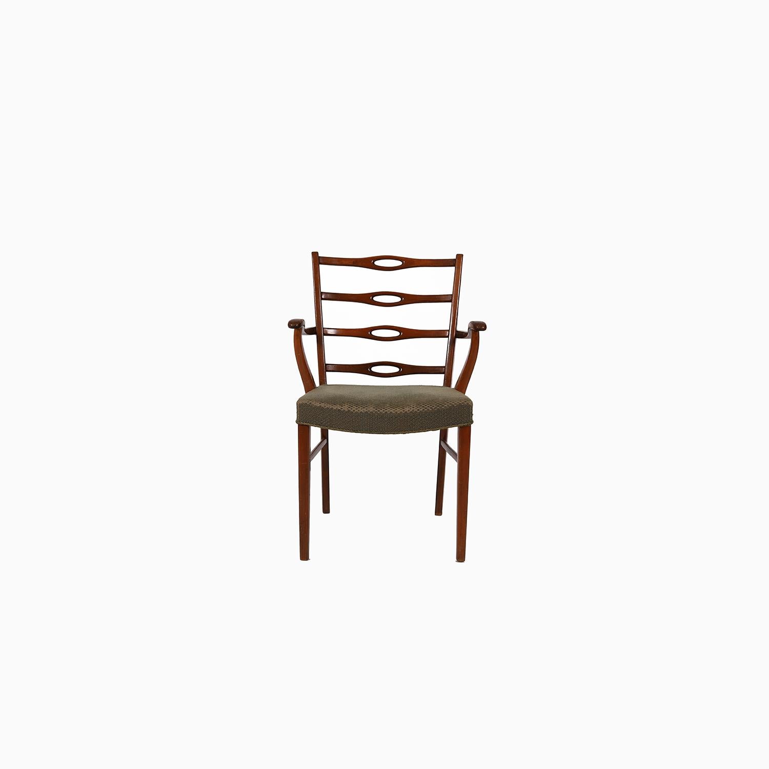 A wonderful older Danish modern design that reflects on the more traditional styling. Beech frame with upholstered seat.

 Professional, skilled furniture restoration is an integral part of what we do every day. Our goal 
is to provide beautiful,
