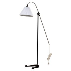 Danish Modern 1950s Adjustable Floor Lamp with Cast Iron Base and New Shade