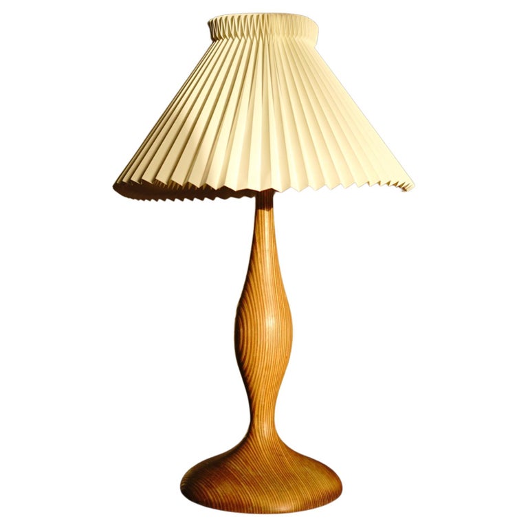 Danish Modern 1950's Vintage Wood Table Lamp For Sale at 1stDibs
