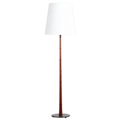 Danish Modern 1960s Floor Lamp of Teak with Black Metal Foot and New Shade