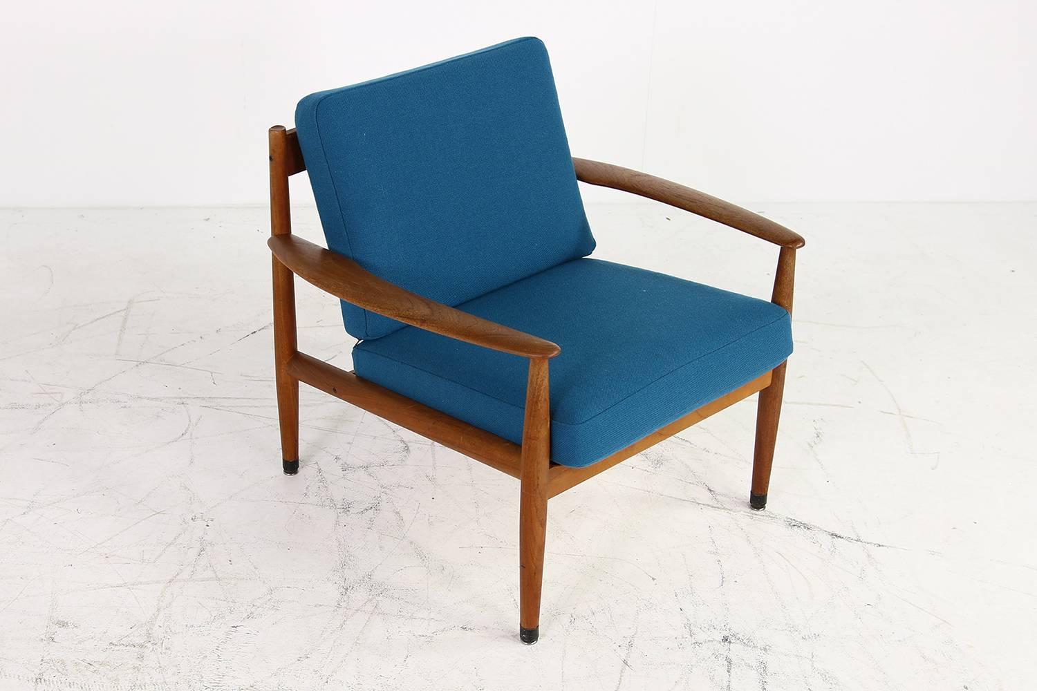 Mid-20th Century Danish Modern, 1960s Grete Jalk Teak Easy Chair by France & Son Denmark, Petrol