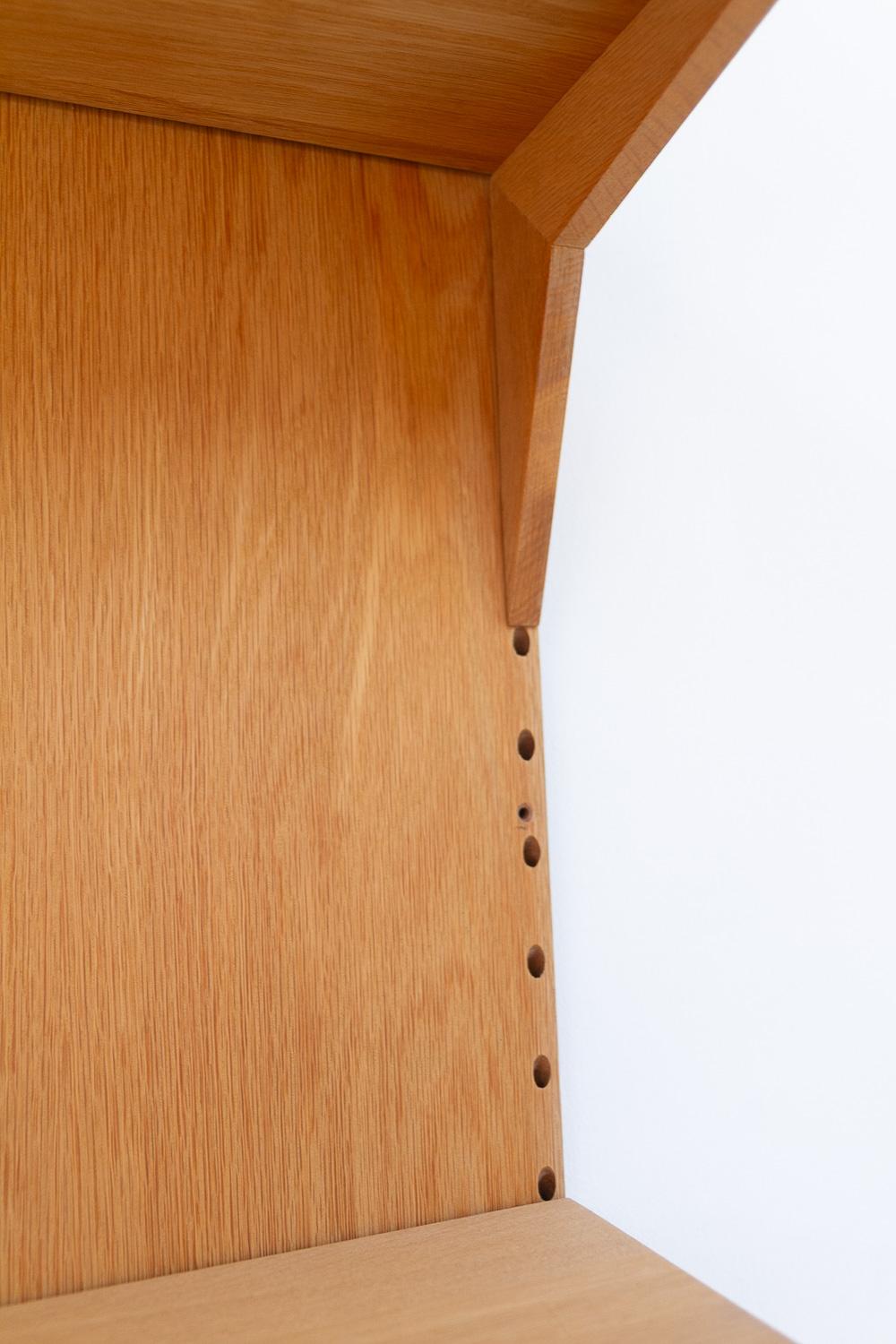 Parete attrezzata moderna danese a 2 vani in Oak di Poul Cadovius per Cado 1960. in vendita 6