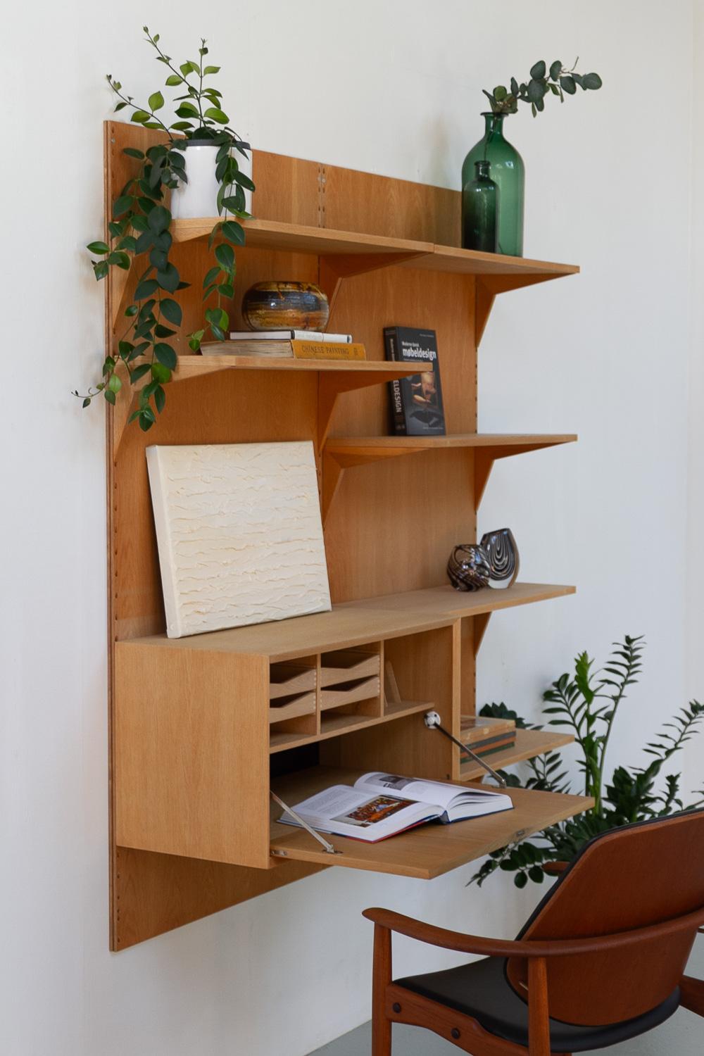 Parete attrezzata moderna danese a 2 vani in Oak di Poul Cadovius per Cado 1960. in vendita 11