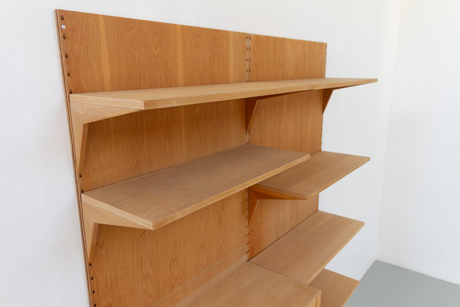 Parete attrezzata moderna danese a 2 vani in Oak di Poul Cadovius per Cado 1960. in vendita 1