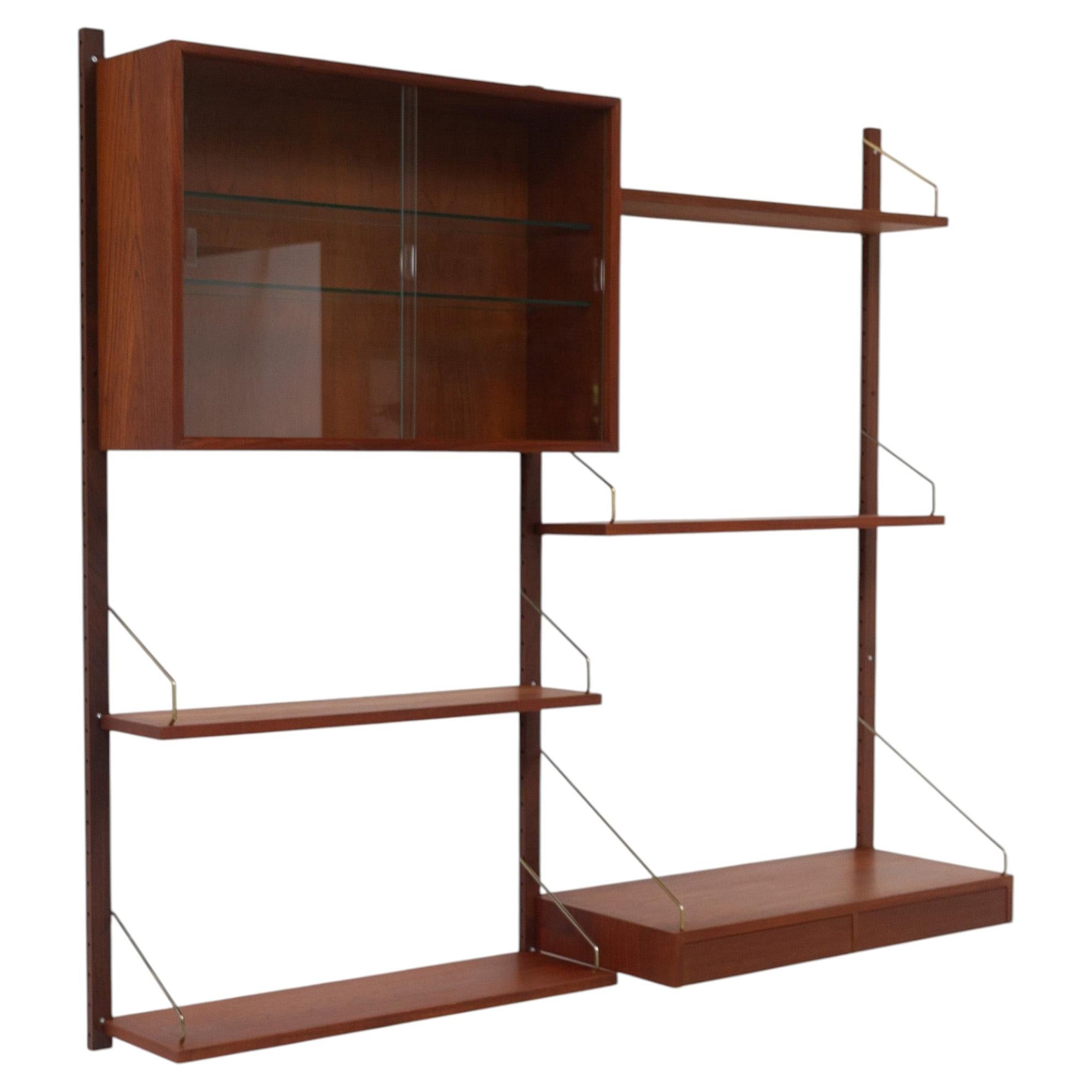 Danish Modern 2-Bay Modular Teak Wall Unit by Poul Cadovius for Cado, 1960s.