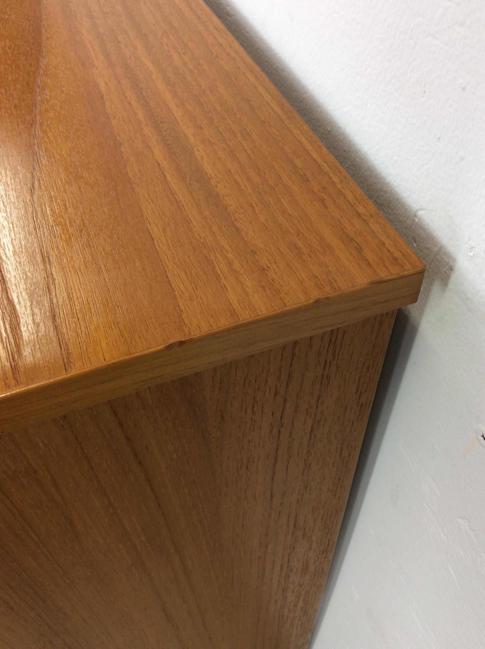 Danish Modern 2 Drawer Writing Desk with Finished Back 10