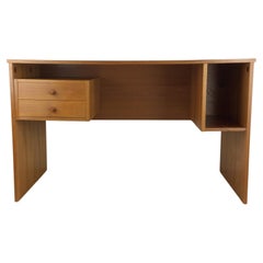 Danish Modern 2 Drawer Writing Desk with Finished Back