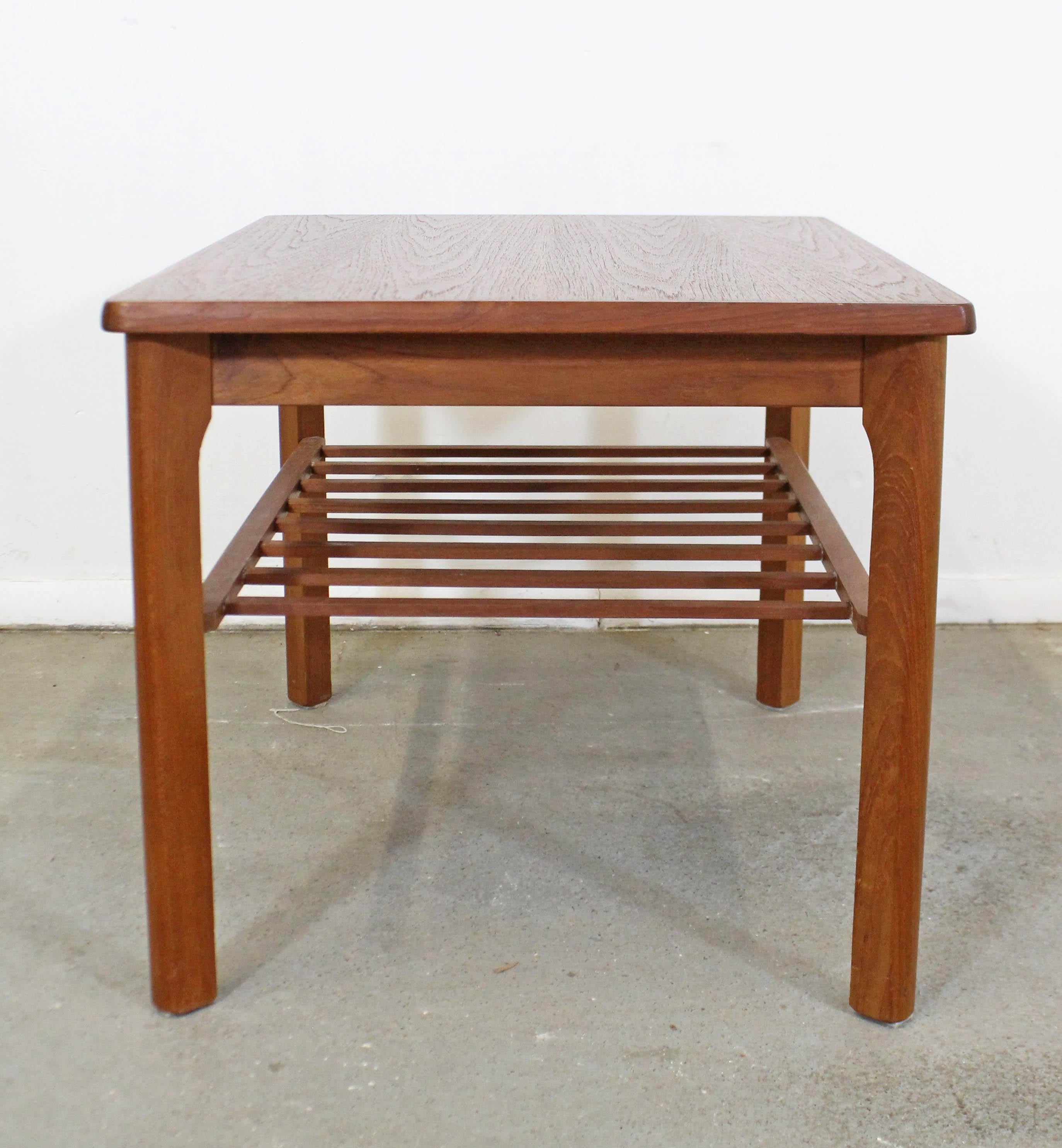 Danish Modern 2-Tier Teak Side Table by Toften Mobelfabrik In Good Condition For Sale In Wilmington, DE