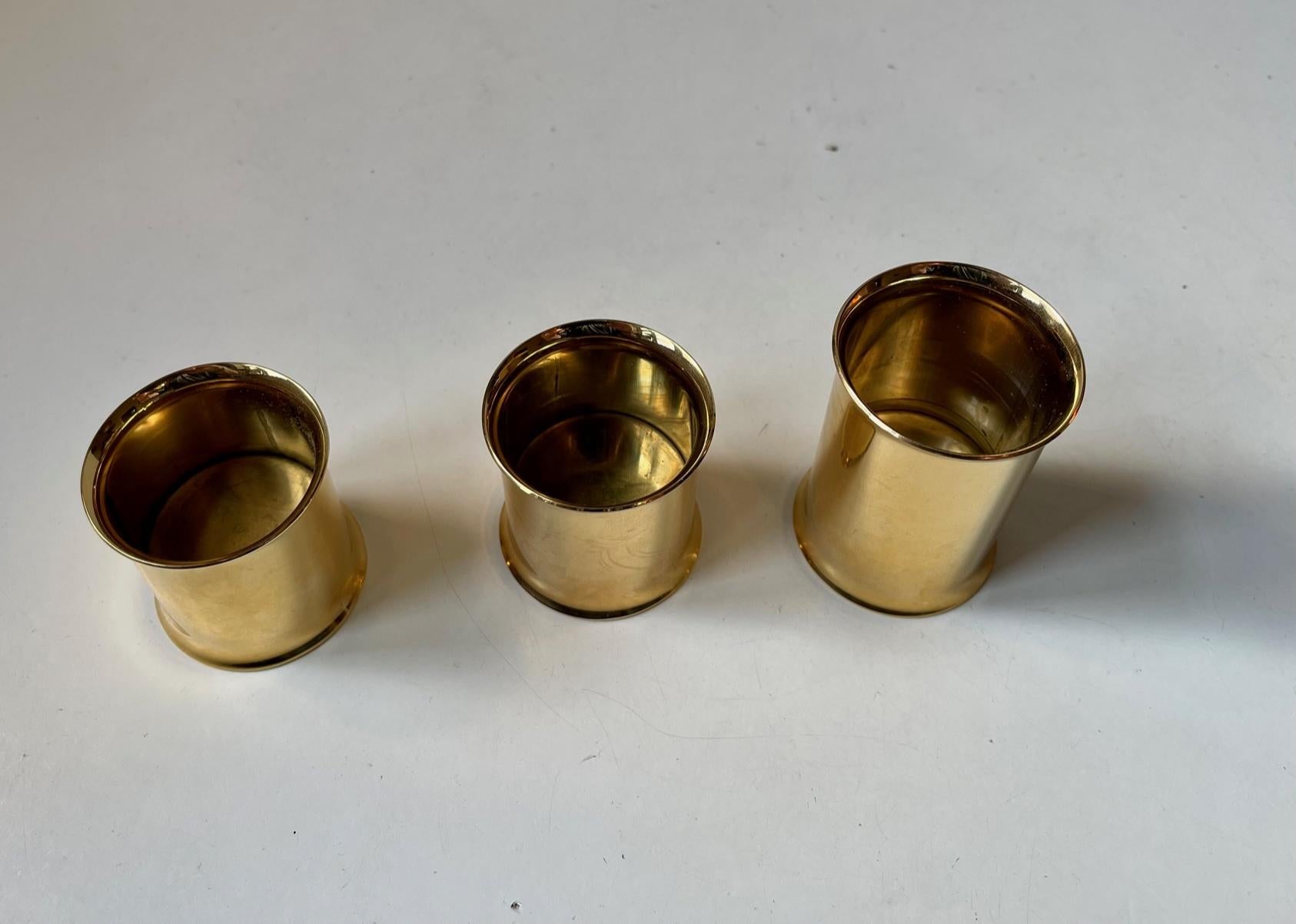 Danish Modern 24 Carat Gold Plated Chimney Candleholders For Sale 1