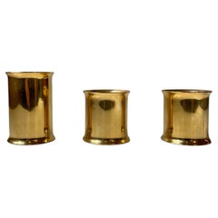 Vintage Danish Modern 24 Carat Gold Plated Chimney Candleholders