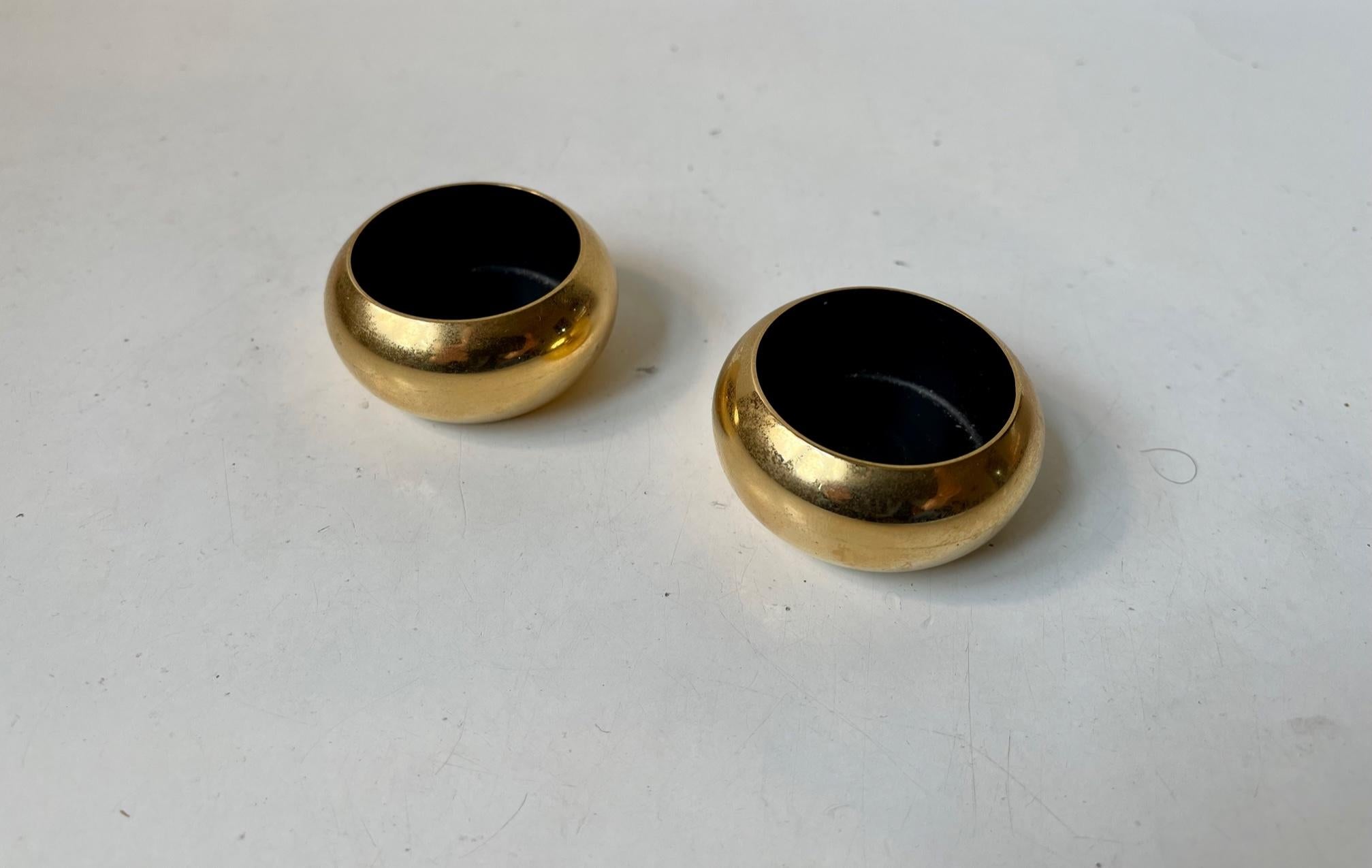 Danish Modern 24 Carat Gold Plated Tealight Candleholders by Hugo Asmussen In Good Condition For Sale In Esbjerg, DK