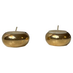 Dänische moderne 24 Karat vergoldete Teelicht-Kerzenhalter von Hugo Asmussen, Moderne